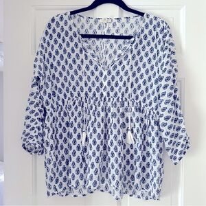 Soft Joie Cotton Gauze Peasant Blouse